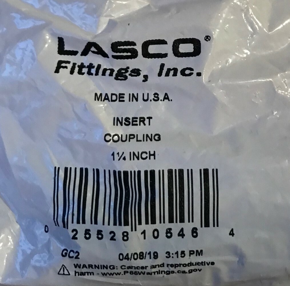 LASCO 1 1/4-inch x 1 1/4-inch Schedule 80 PVC Barbed Insert Coupling