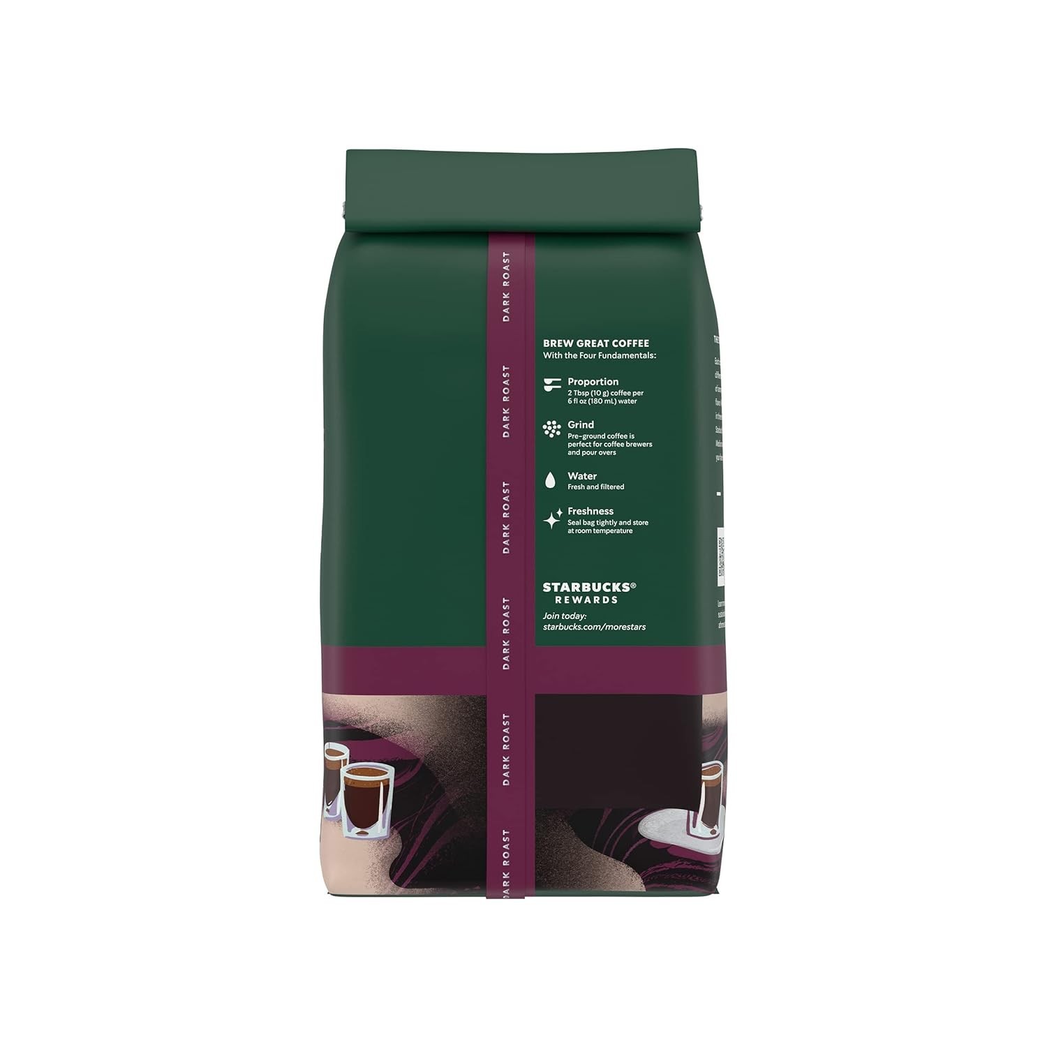 Starbucks Ground Coffee, Dark Roast Hot or Iced Coffee, Espresso Roast, Six 18 o