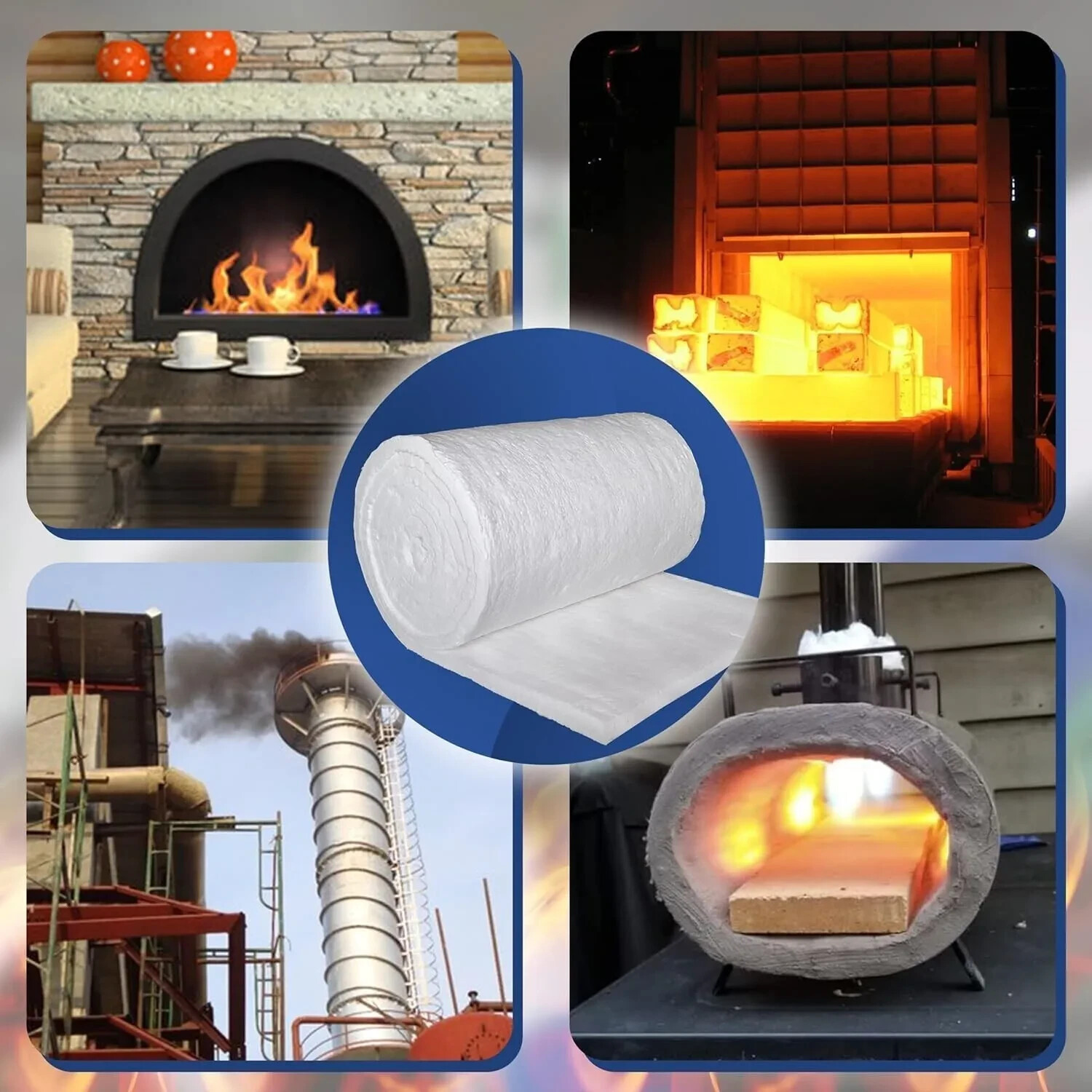 Ceramic Fiber Blanket – 2400F 8# – 1.5″x24″x12.5′ – High Temp Thermal Insulation