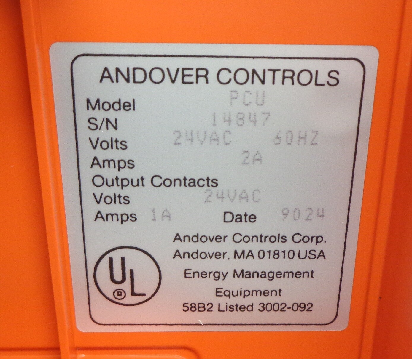 ANDOVER CONTROLS PCU PACKAGE CONTROL UNIT 24VAC
