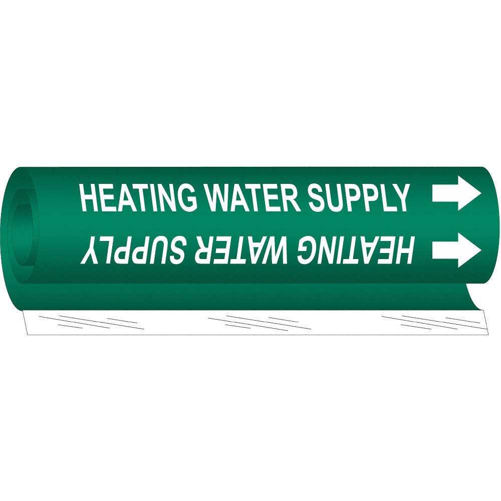 BRADY Pipe Mrkr,Heating Watr Spply,9in H,8in W 24VD64