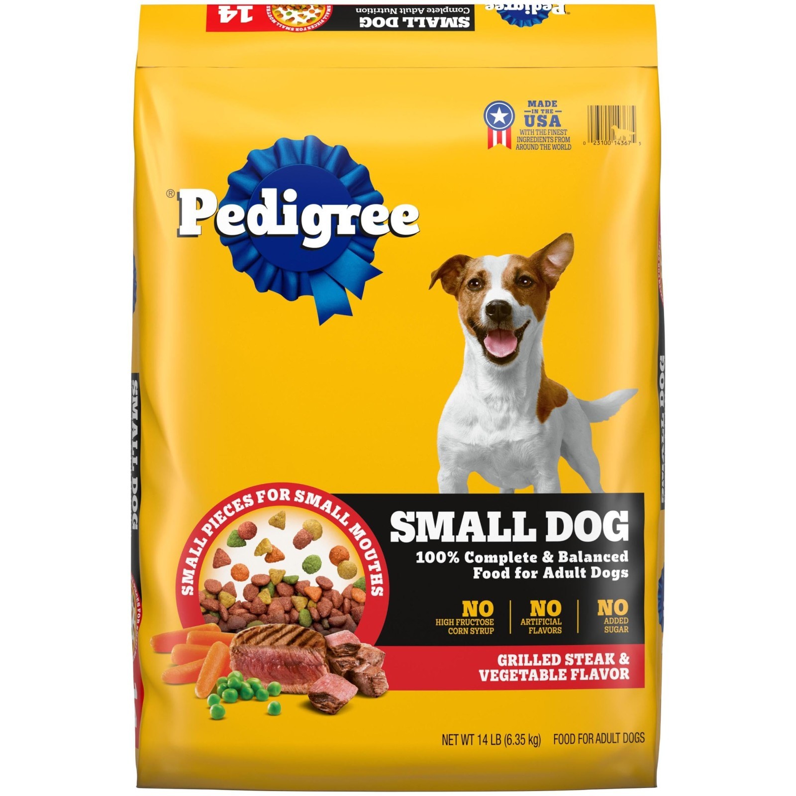 Pedigree Complete Nutrition Adult Small Dog Dry Dog Food, 4 PACK ( 4 x 14lb )