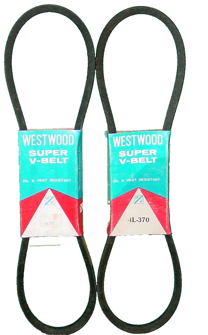 LOT OF 2 Westwood 4L-370 SUPER V-BELT HEAVY LOAD EXTREME OIL HEAT NOS USA MADE