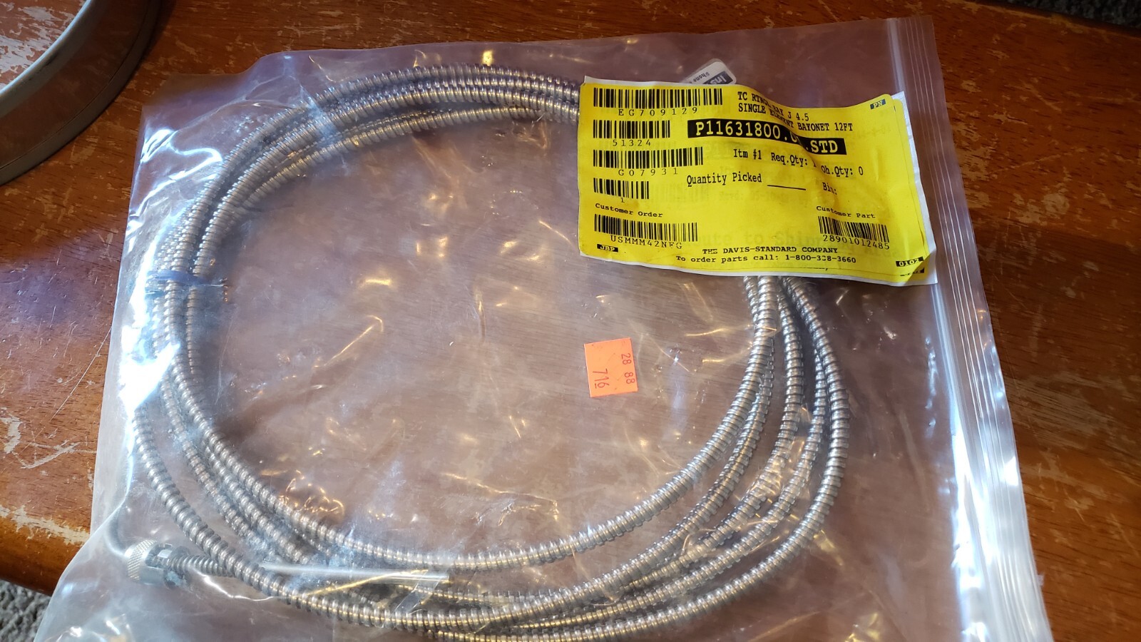 Instrucon Single Element Fixed Bayonet T/C Thermocouple Probe heater p012-33100