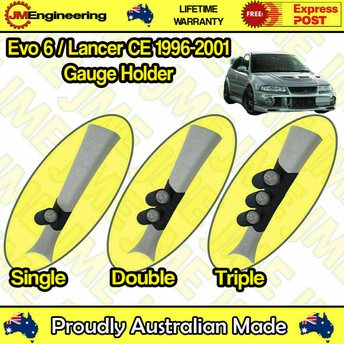 Gauge Holder for Evo 6 / Lancer CE / Mirage 1996-2001 Pillar Pod 52mm 60mm 2inch