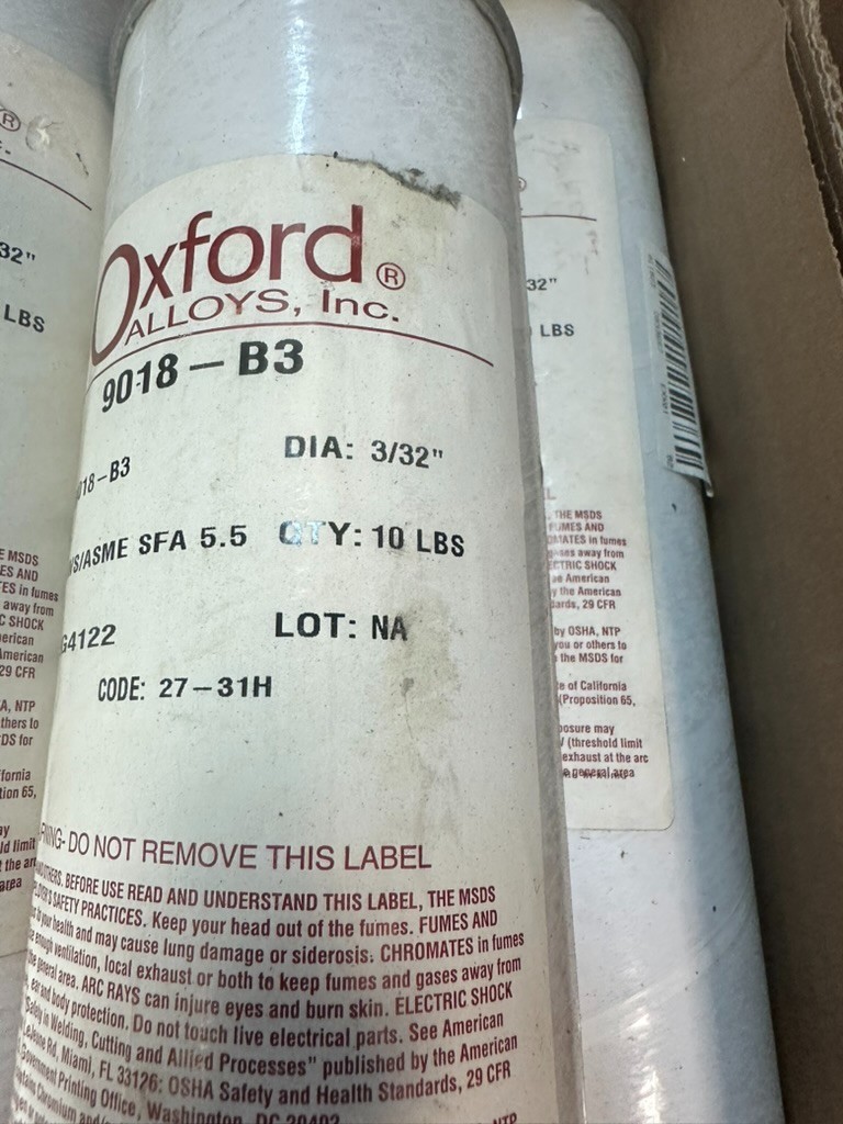 Oxford Alloys 9018-B3, OXF9018-B33-32, 3/32″, 10#, New in Can