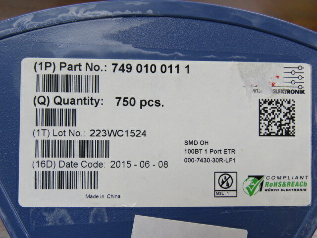 WÜRTH 749 010 0111 Qty of 20 per Lot 350µH LAN 10/100 Base-T Pulse Transforme
