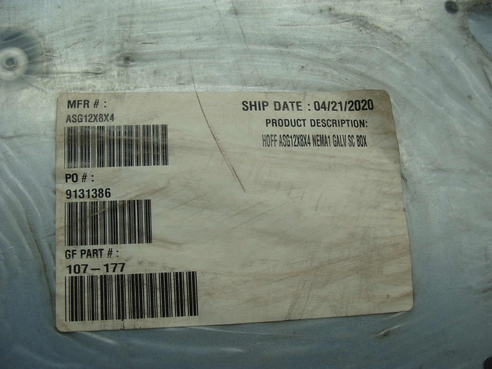 NVENT HOFFMAN SCR CVR PULL BOX ASG12X8X4 12″ X 8″ X 4″ GALVANIZED FACTORY SEALED