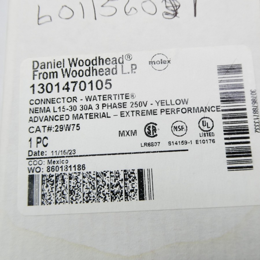 DANIEL WOODHEAD 29W75 1301470105 250V 30A NSMP