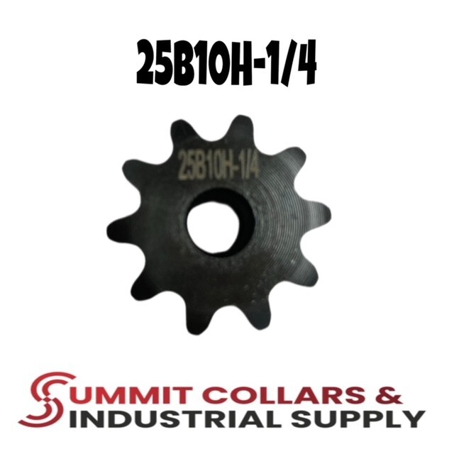 #25 Roller Chain Sprocket B Type 1/4” Bore 10 Tooth 25B10H-1/4