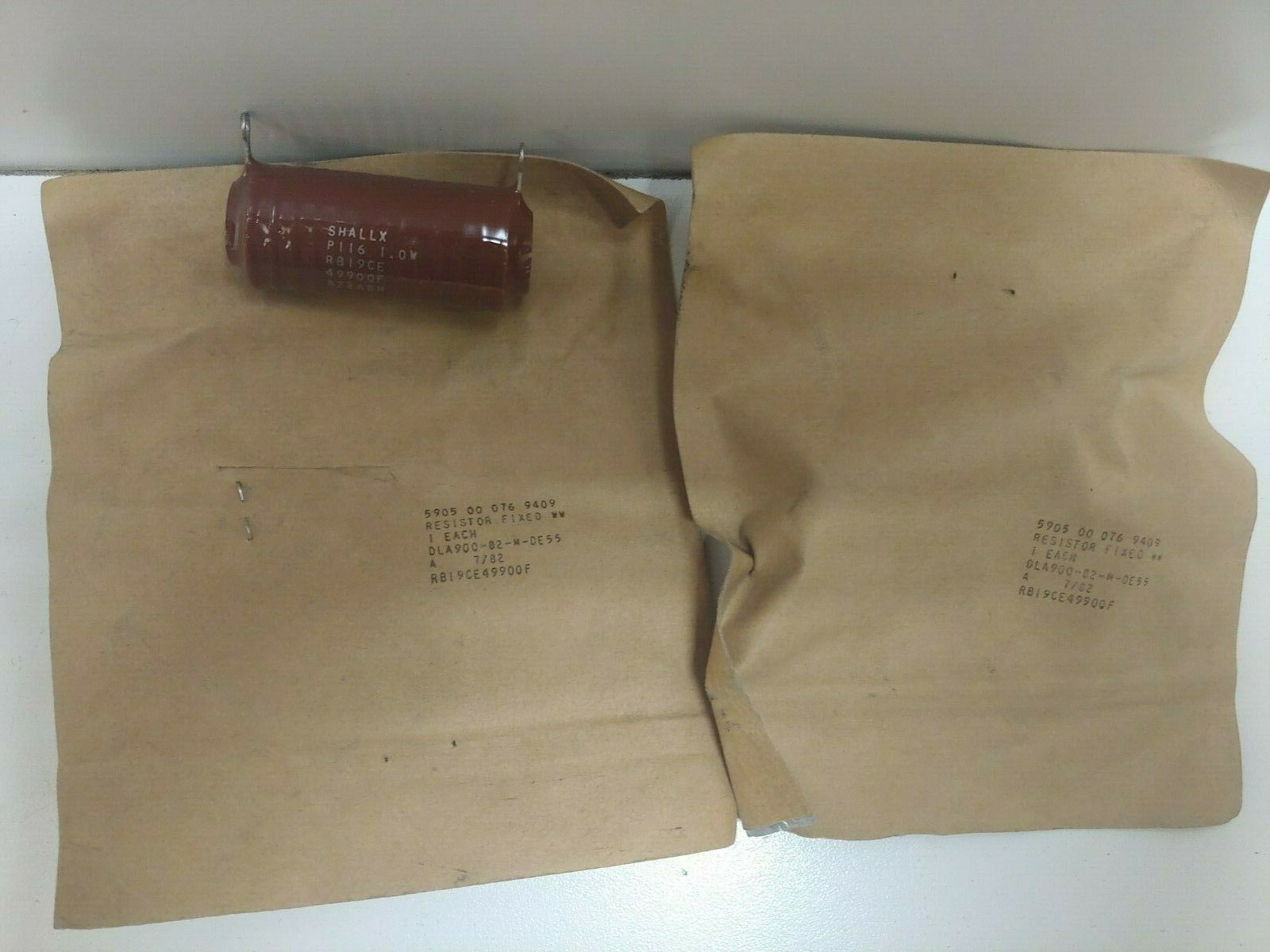 LOT OF 2 NEW! MIL-SPEC SHALLX FIXED RESISTORS 5905-00-076-9409 MIL-R-93/6 RB19CE