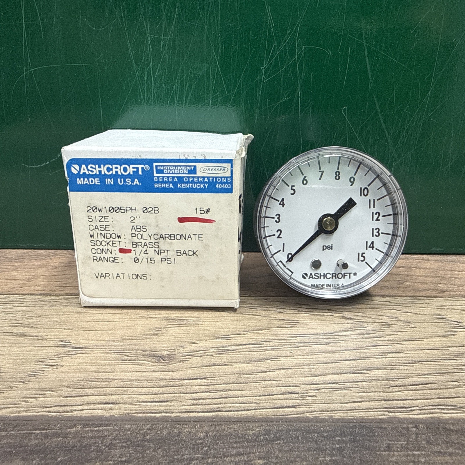 Ashcroft 20W1005PH 02B 15# Pressure Gauge 20W1005PH02B15
