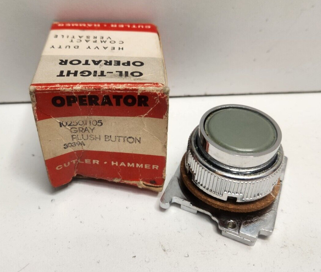 NEW IN BOX! CUTLER-HAMMER GRAY MOMENTARY PUSH BUTTON 10250T105