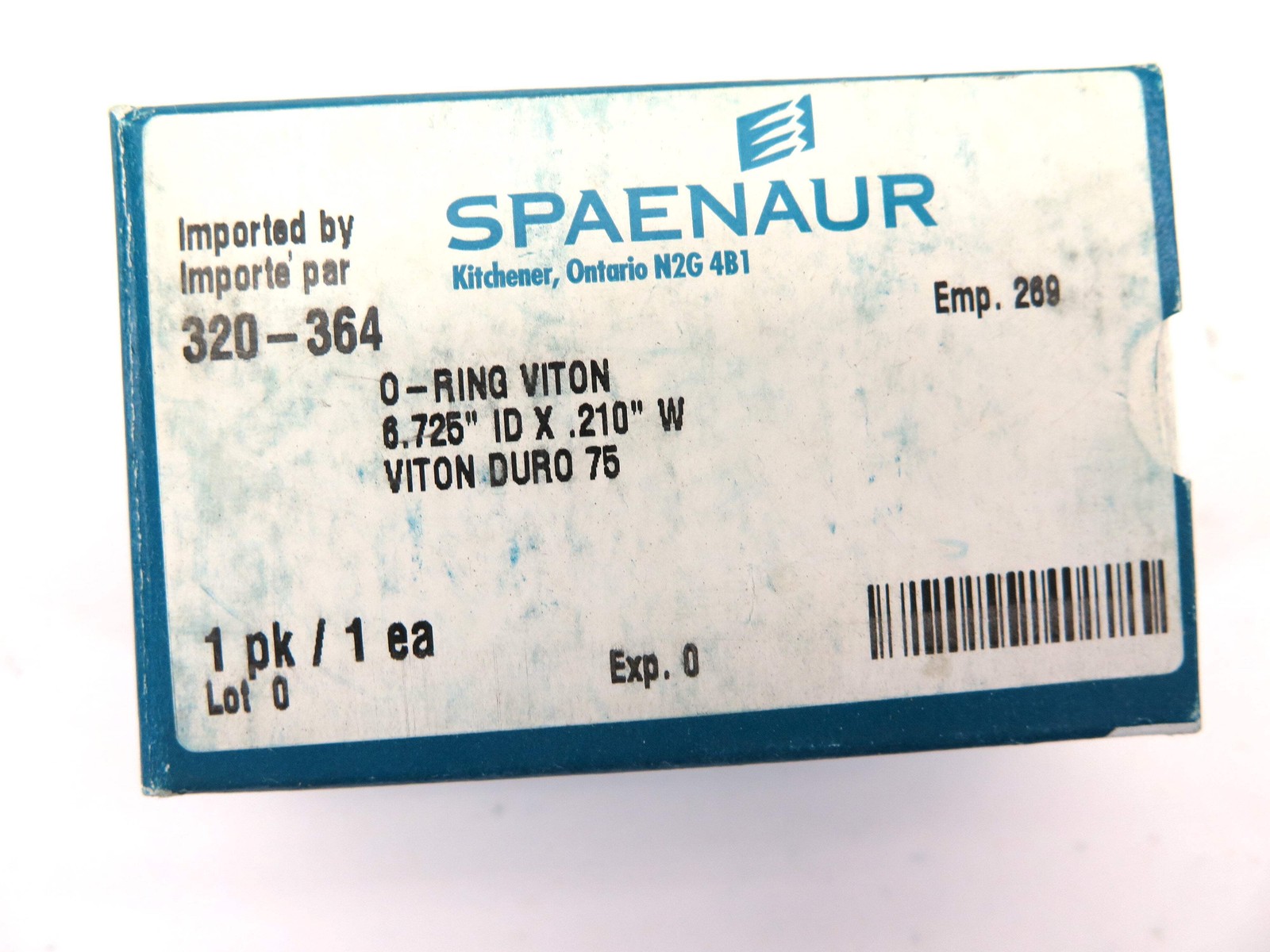 Spaenaur 320-364 O-Ring Viton Duro 75 6.725″ ID X .210″ W