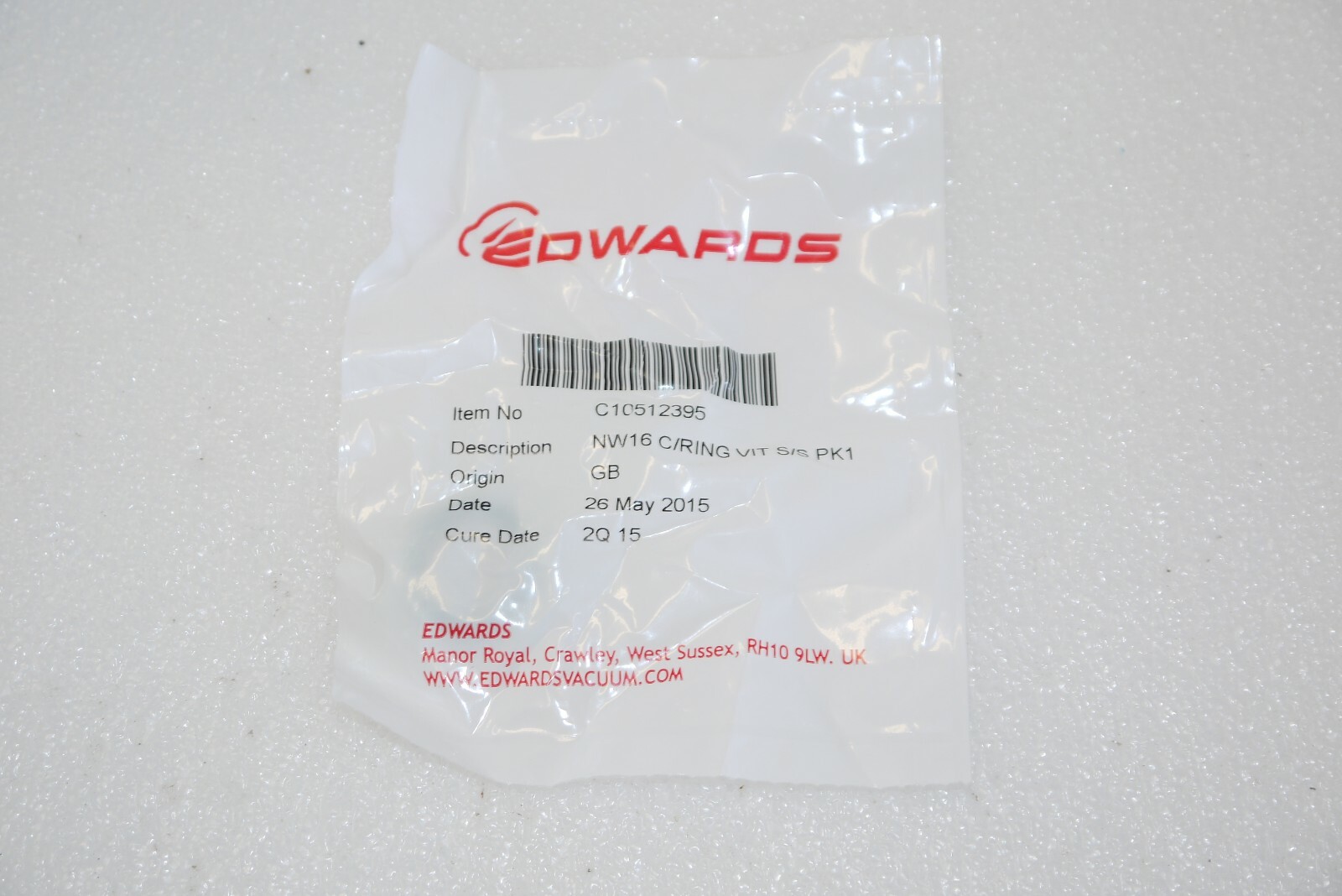 BOC EDWARDS C10512395 NW16 VITON VACUUM CENTERING RING NEW