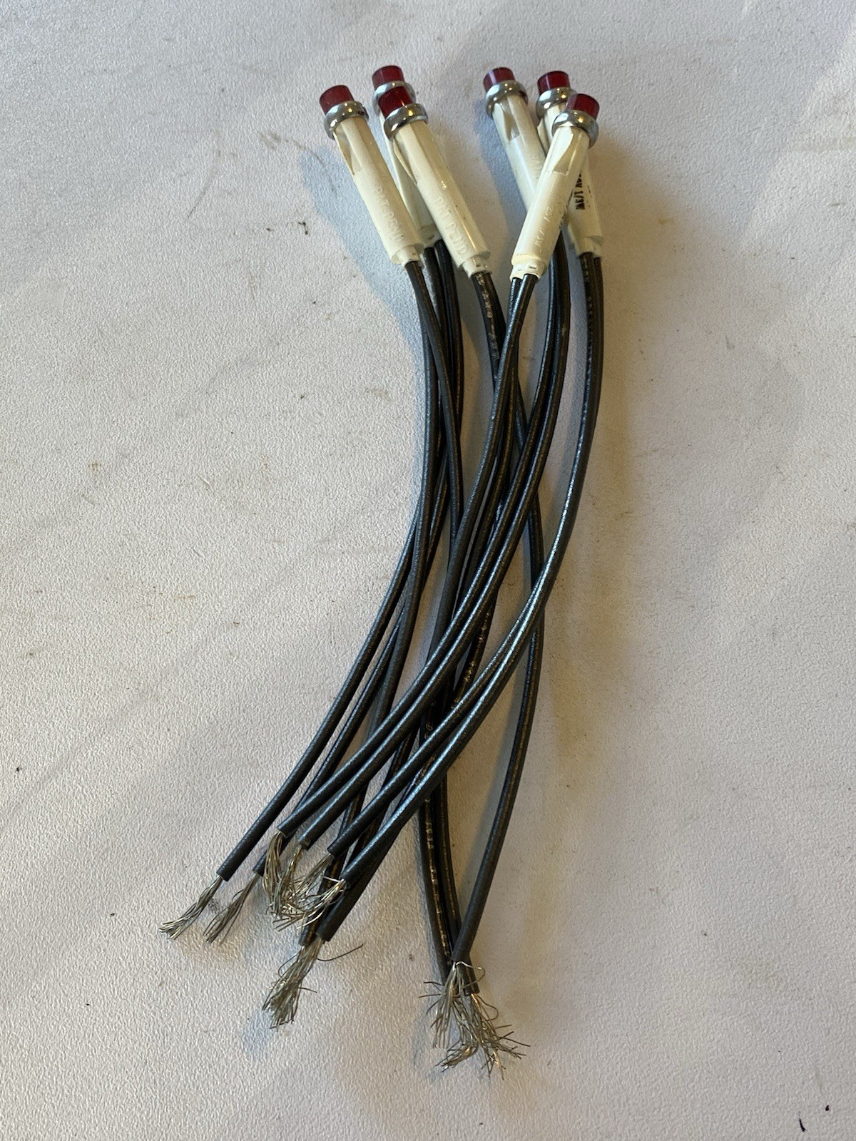 Lot Of 6 Neon Red Flat Top Indicator Snap In Light, 250V,