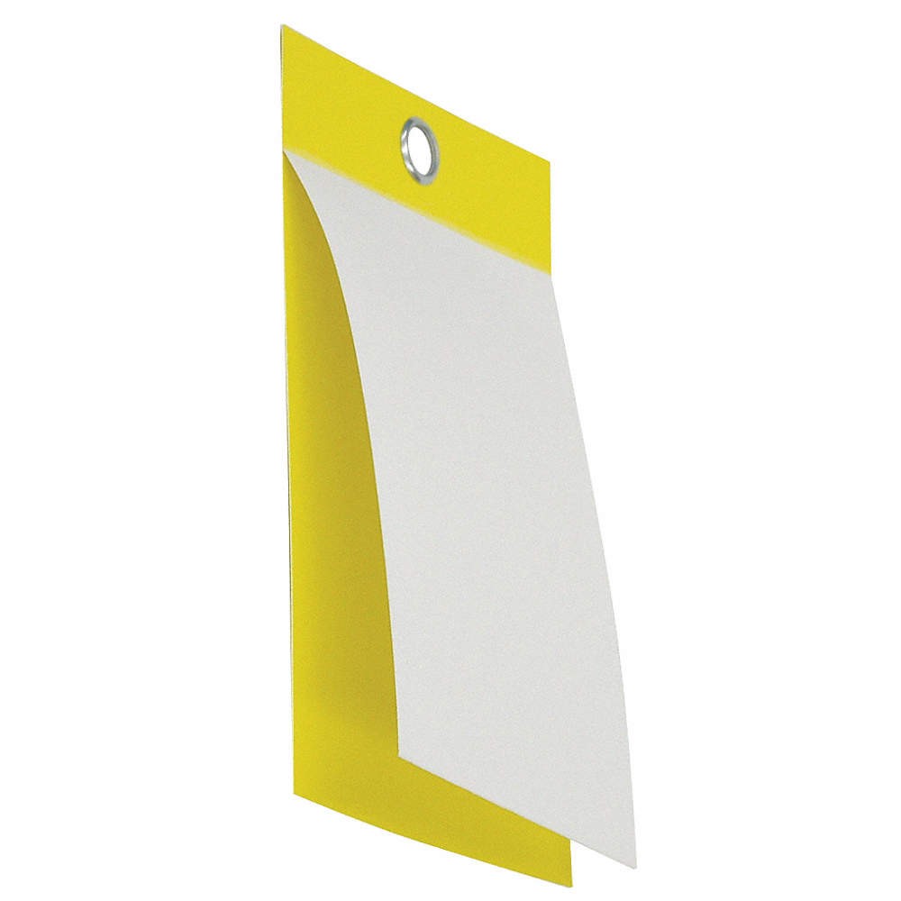 BADGER TAG & LABEL CORP 131 Blank Tag,5 in. H,Yellow,Vinyl,PK25 52AZ38