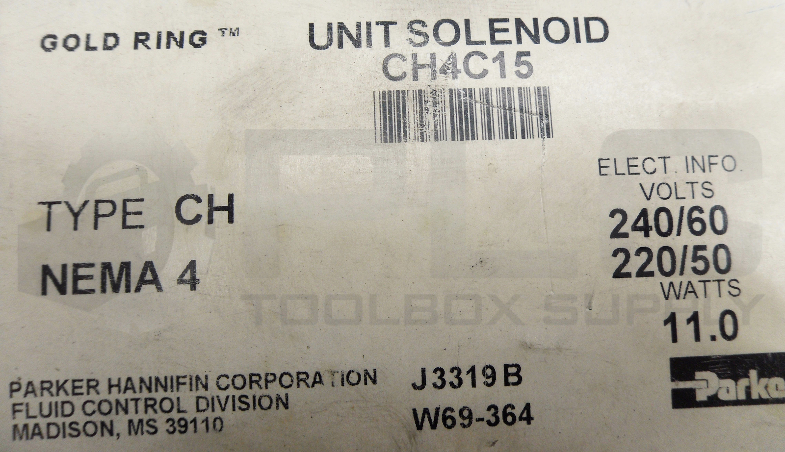 NEW PARKER CH4C15 GENERAL PURPOSE VALVE 50/60HZ 220/240V 110W