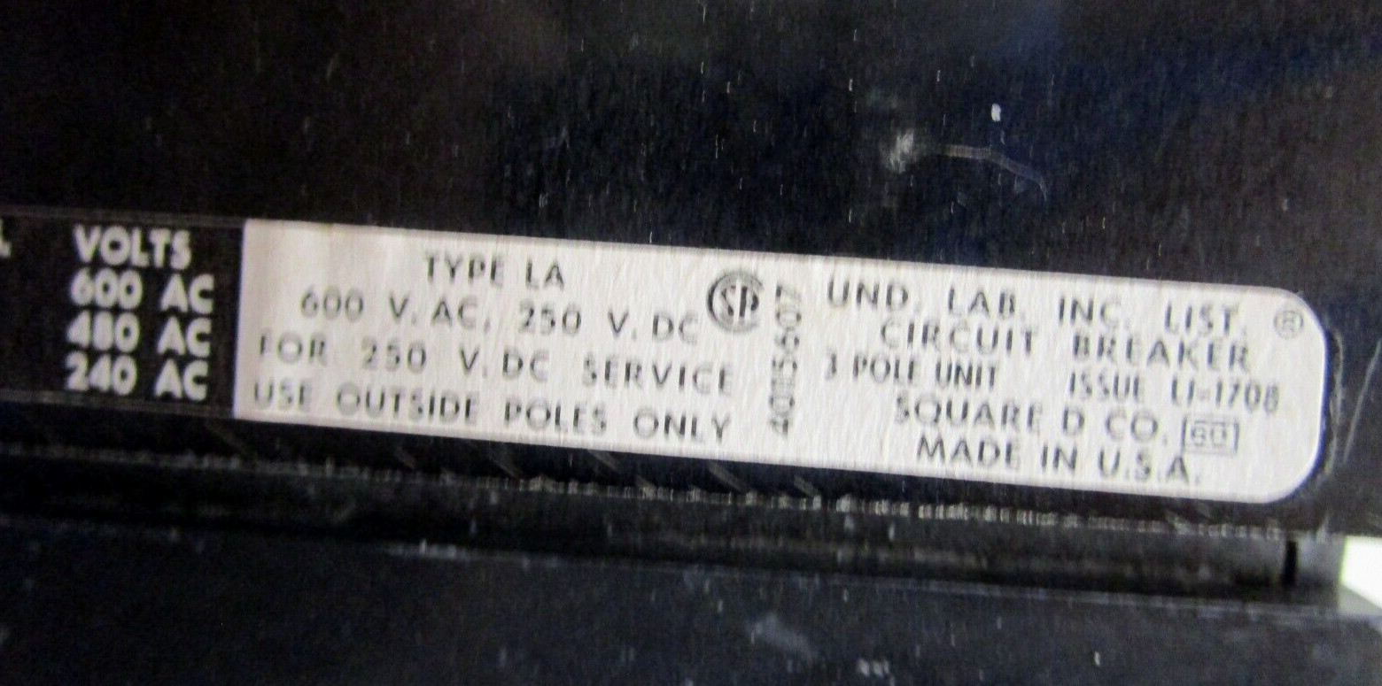 SQUARE D LA36350 MOLDED CASE CIRCUIT BREAKER