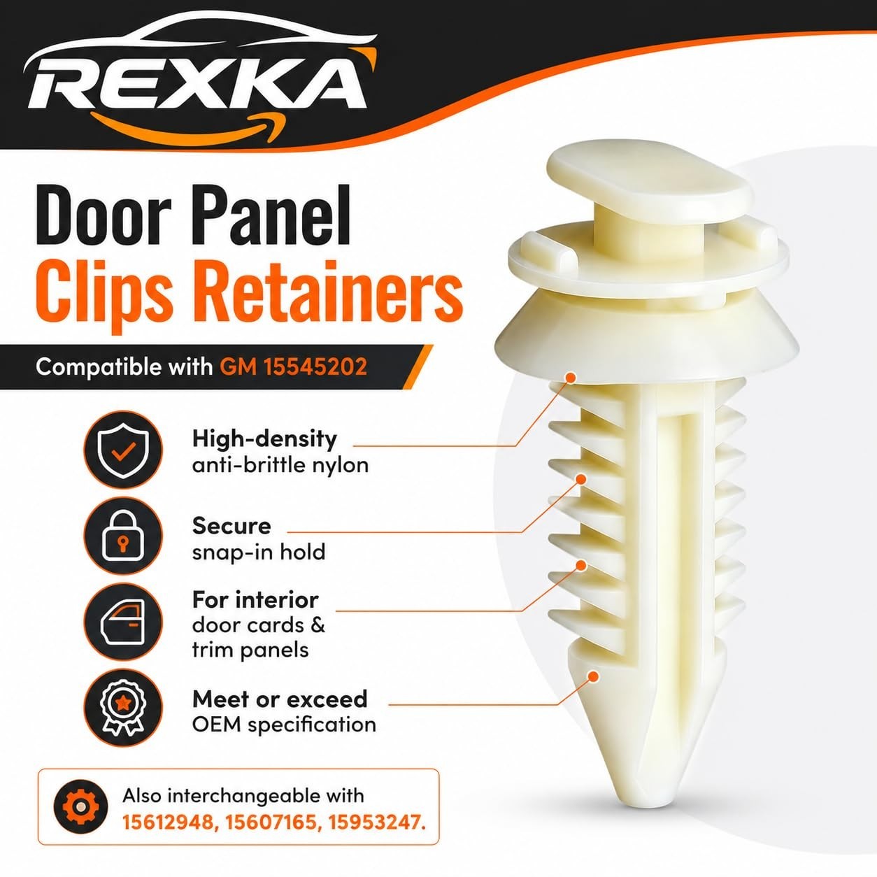 30Pcs Door Panel Clips Retainers 15545202 Compatible with GM Chevrolet GMC Truck