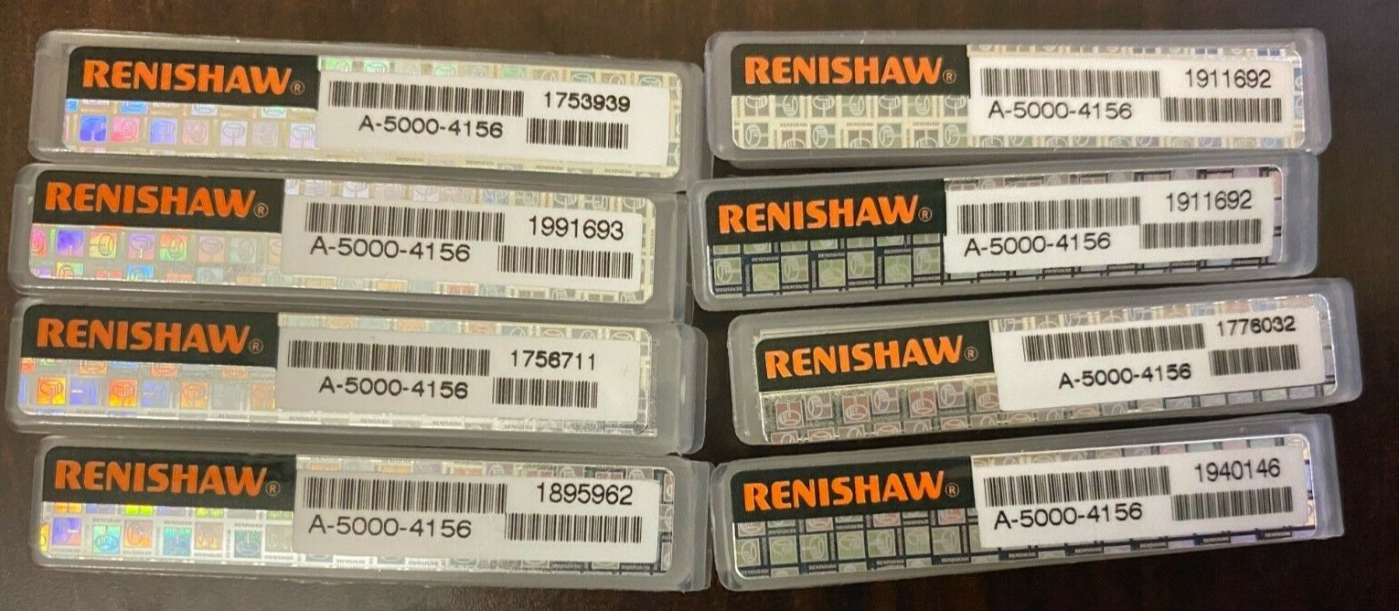 Lot of 8 – RENISHAW A-5000-4156 M2 Ø6 mm ruby ball, stainless steel stem