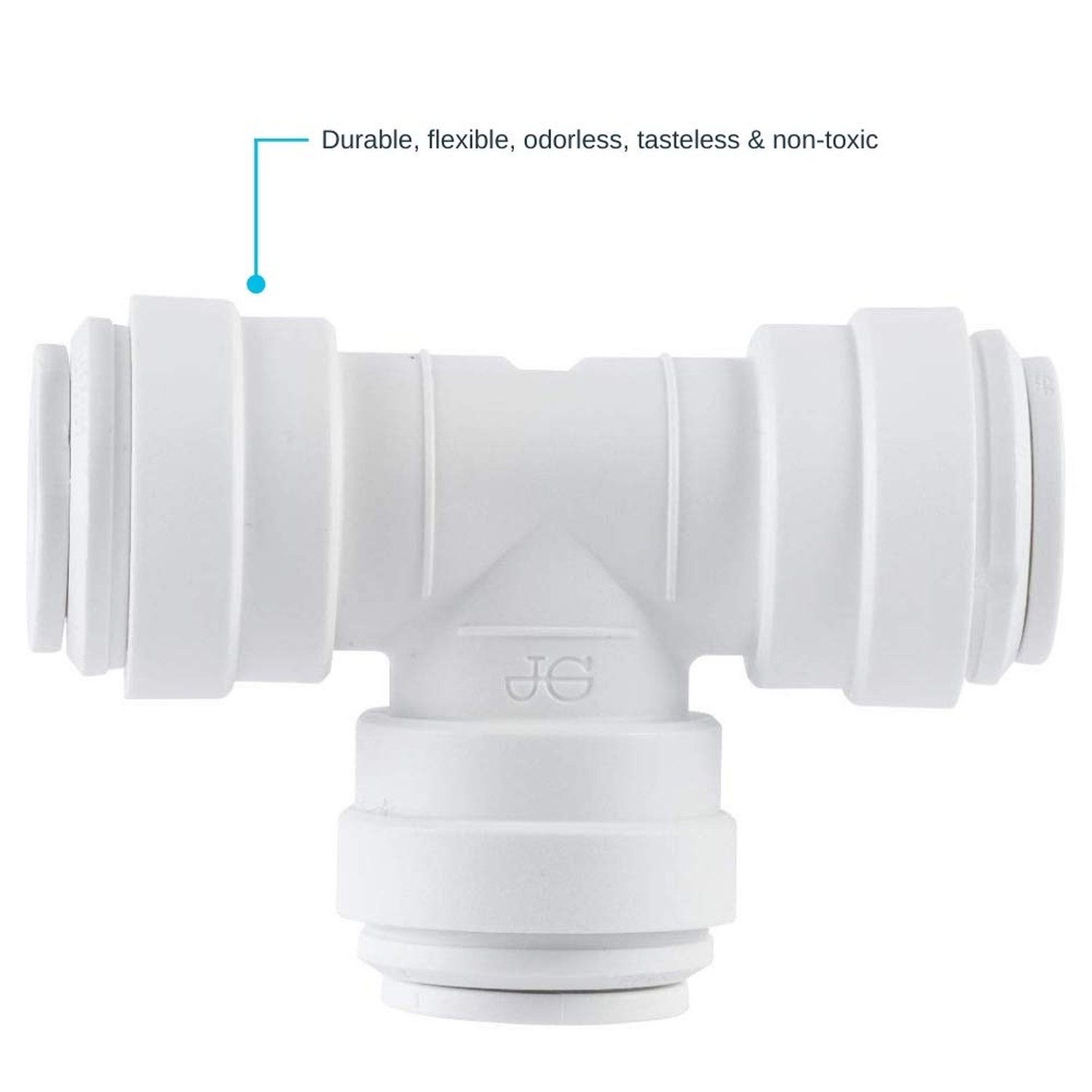 John Guest Speedfit 3/8 Inch x 3/8 Inch x 1/4 Inch OD Reducing Tee, Push to C…