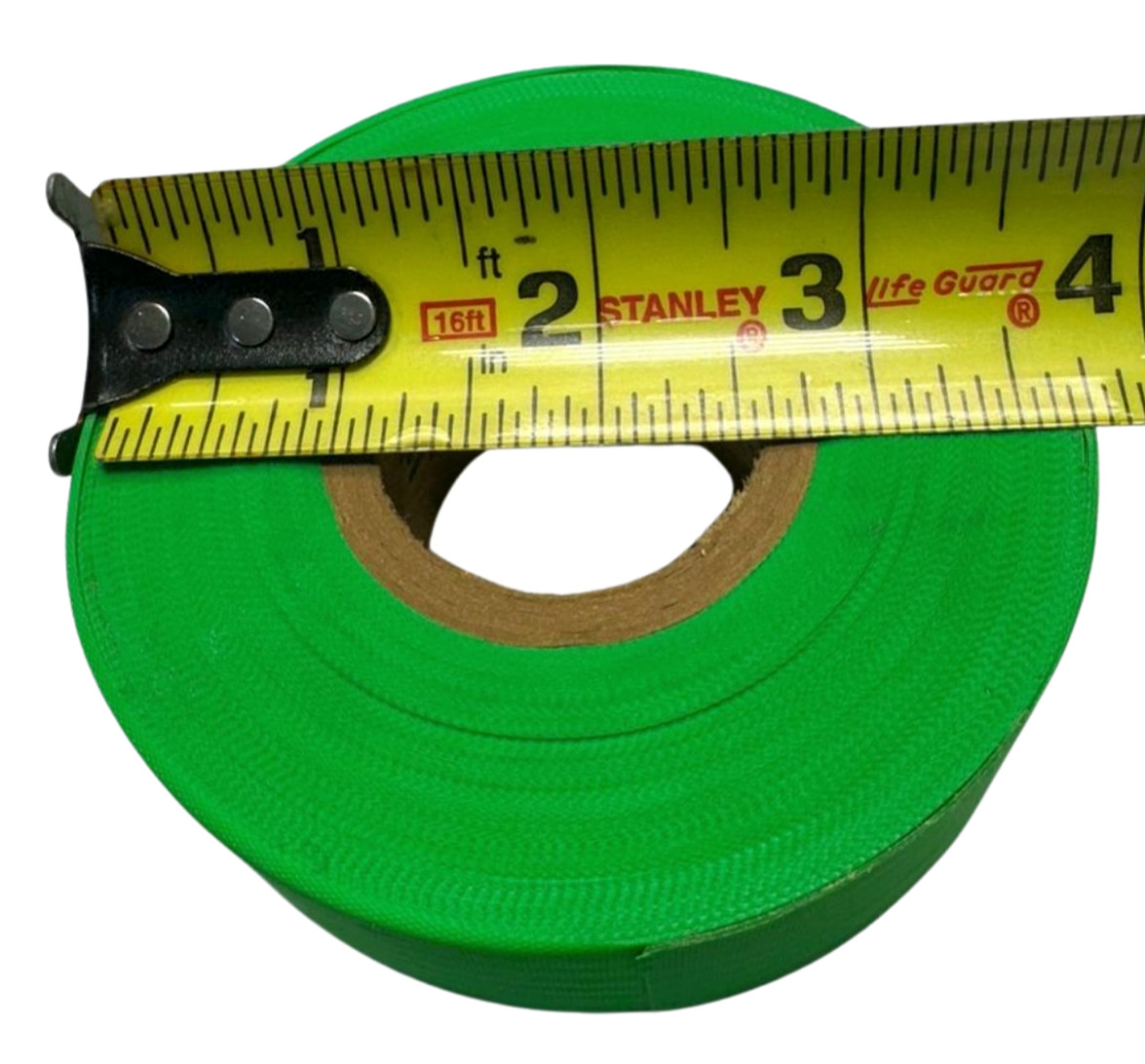 Green Glo Flagging Tape Ribbon 1-1/16” Wide **Free Shipping**