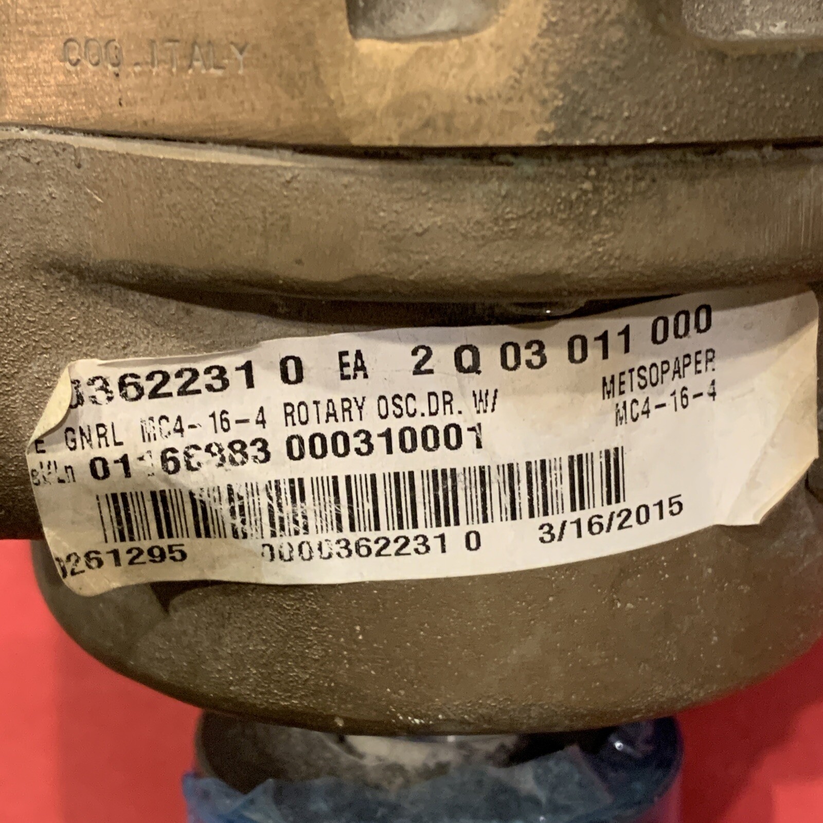 NEW VALMET METSO PAPER Brass ROTARY OSC.DR. MC4-16-4 NOS Italy