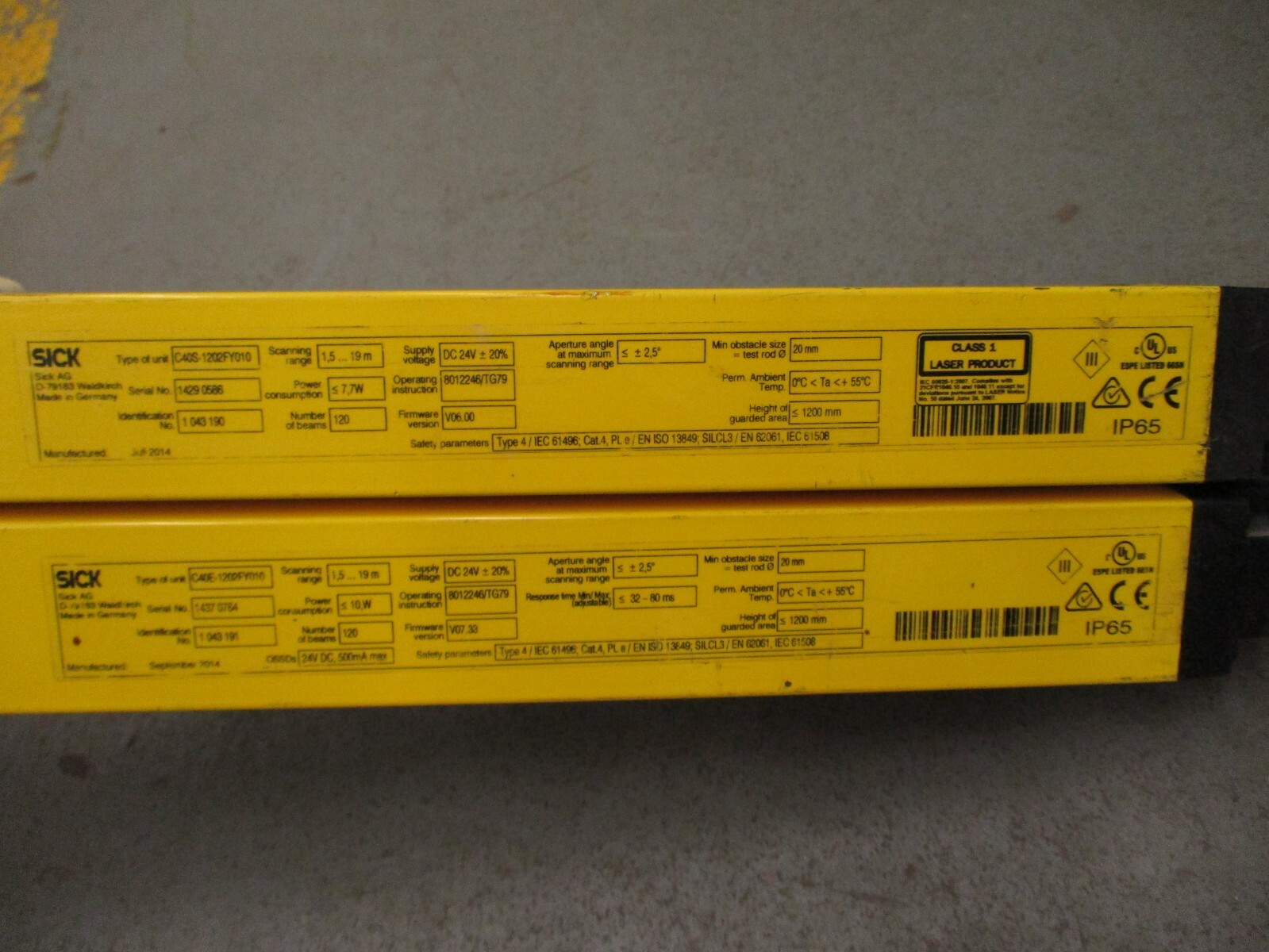 Sick C4000 Safety Light Curtain C40S-1202FY010 A2095DH