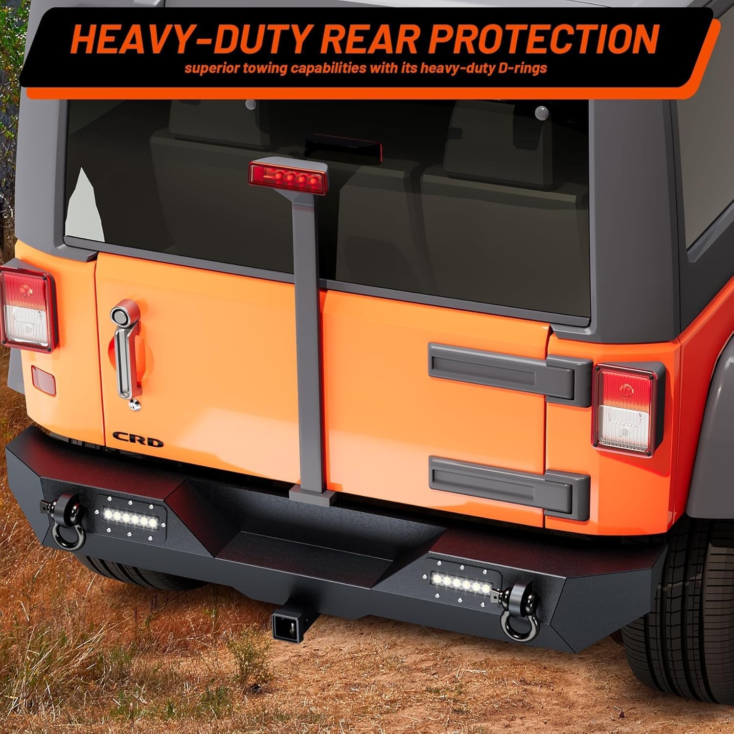 Garvee Rear Bumper Compatible with Wrangler TJ 1997-2006 (2/4 Doors), Full Wi…