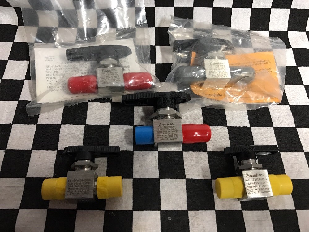5X SWAGELOK BALL VALVE 1/4″ VCO, SS-43TVCO4 & SS-42VCO4 & SS-42VVCO4-13158#1370B