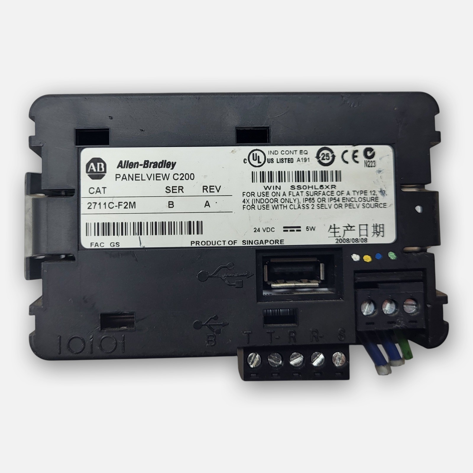 ALLEN BRADLEY 2711C-F2M /B PANELVIEW C200 OPERATOR INTERFACE 24VDC