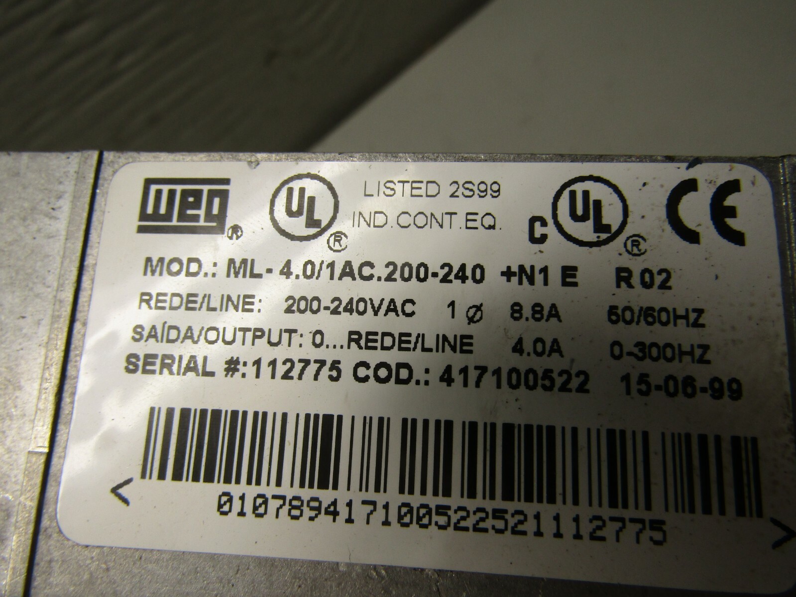 Weg ML-4.0/1AC.200-240 Drive