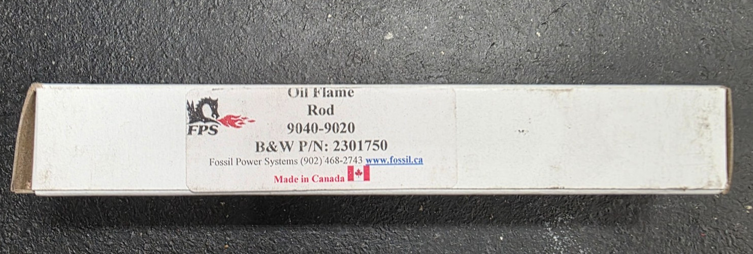 Fossil Power Systems FPS 9040-9020 Oil Flame Rod Sensor B&W 2301750