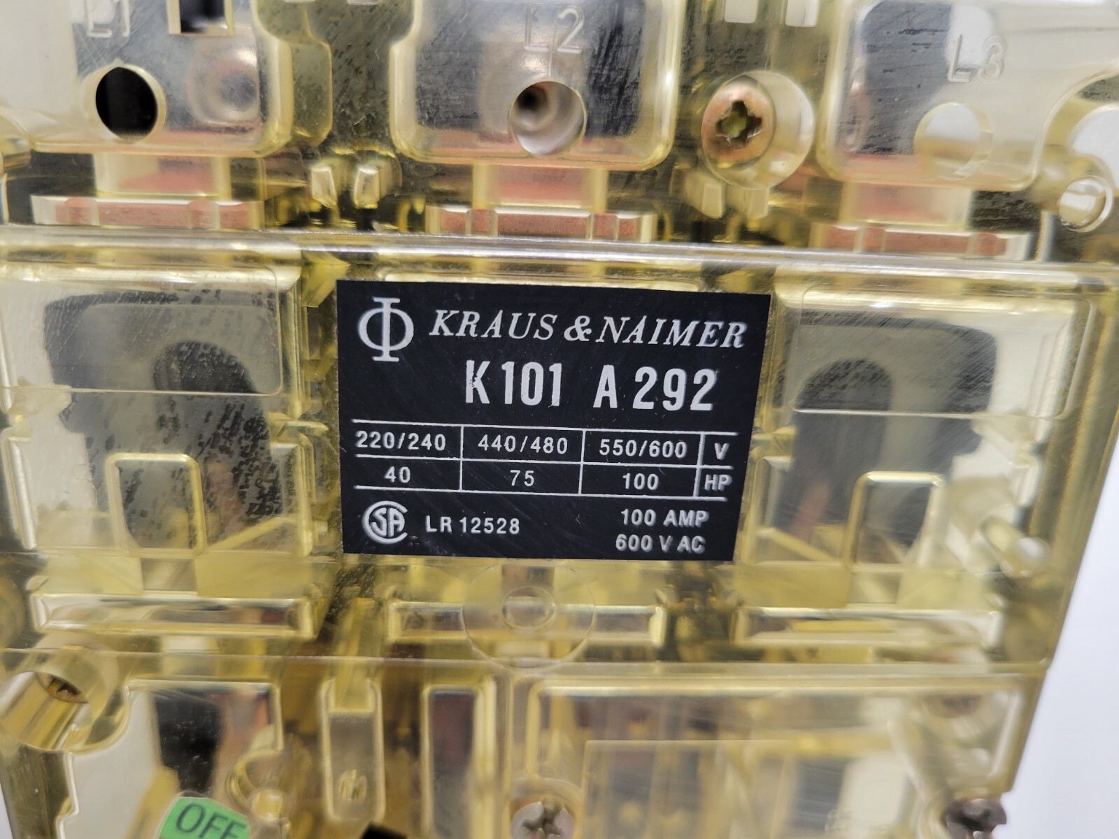 NEW OLD STOCK! KRAUS & NAIMER 40/75/100HP ROTARY SWITCH K101A292