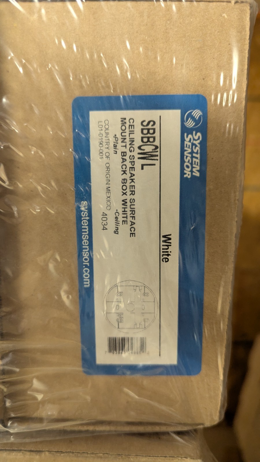 System Sensor SBBCWL Ceiling Speaker Surface Mount Back Box White