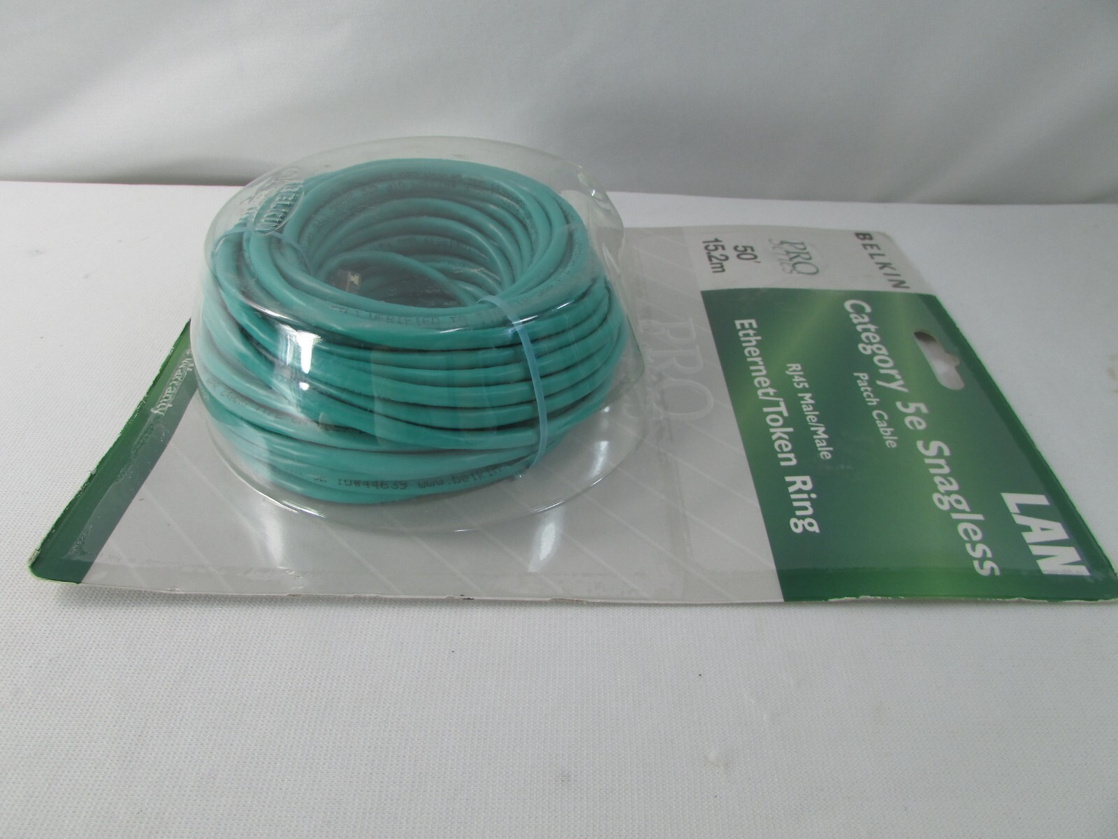 Belkin Pro Series Cat 5e Snagless Patch Cable 50′ Green RJ45 Ethernet/Token Ring