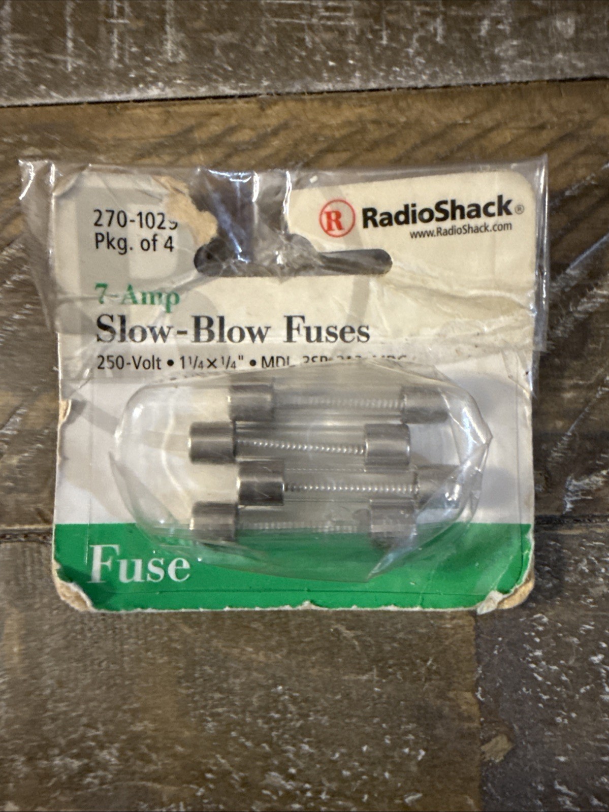 Radio Shack 270-1029 7 Amp MDL Type Fuses 250V Slow Blow 4-Pack New RadioShack