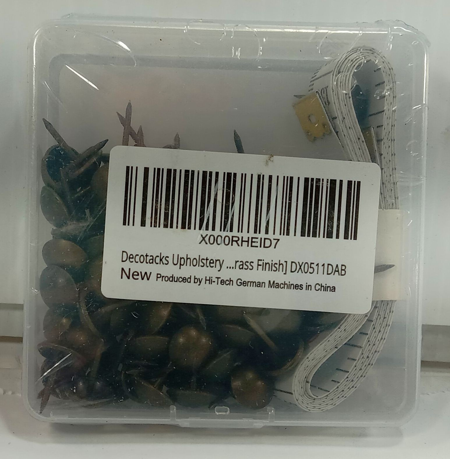 100 NEW DECOTACKS 7/16X5/8 11X16 ANTIQUE BRASS UPHOLSTERY TACKS NIB *MAKE OFFER*