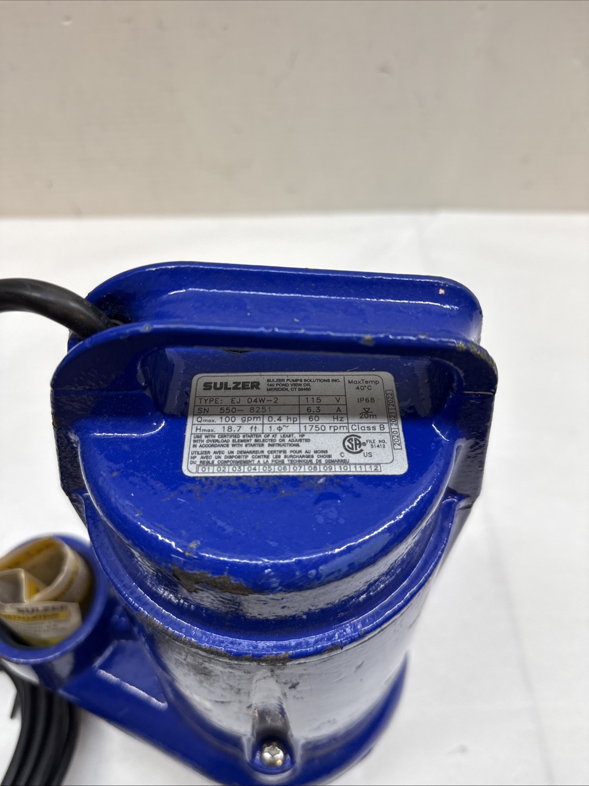 SULZER SUBMERSIBLE PUMP EJ 04W-2