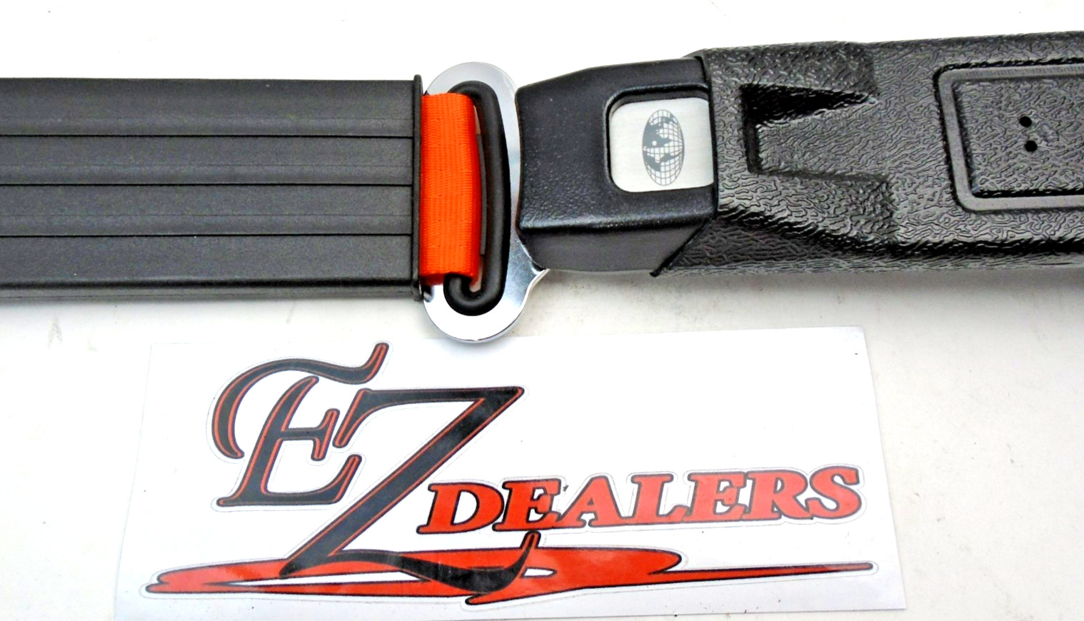 Seat Belt Assm 000 735-3010 With Extended Belt & Release Button, 61″ Orange Belt