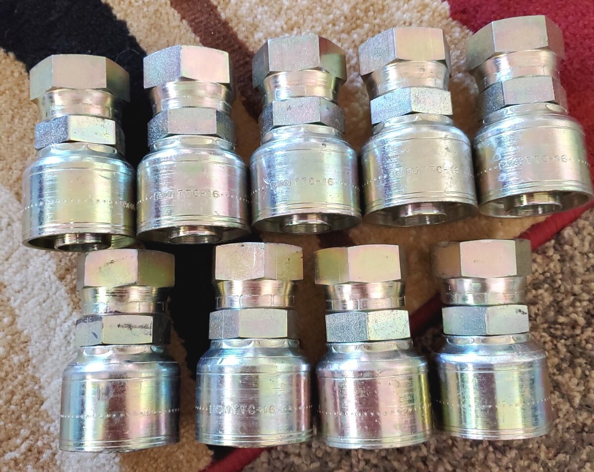 9 Eaton Aeroquip Hydraulic Fitting TTC-16 LOT