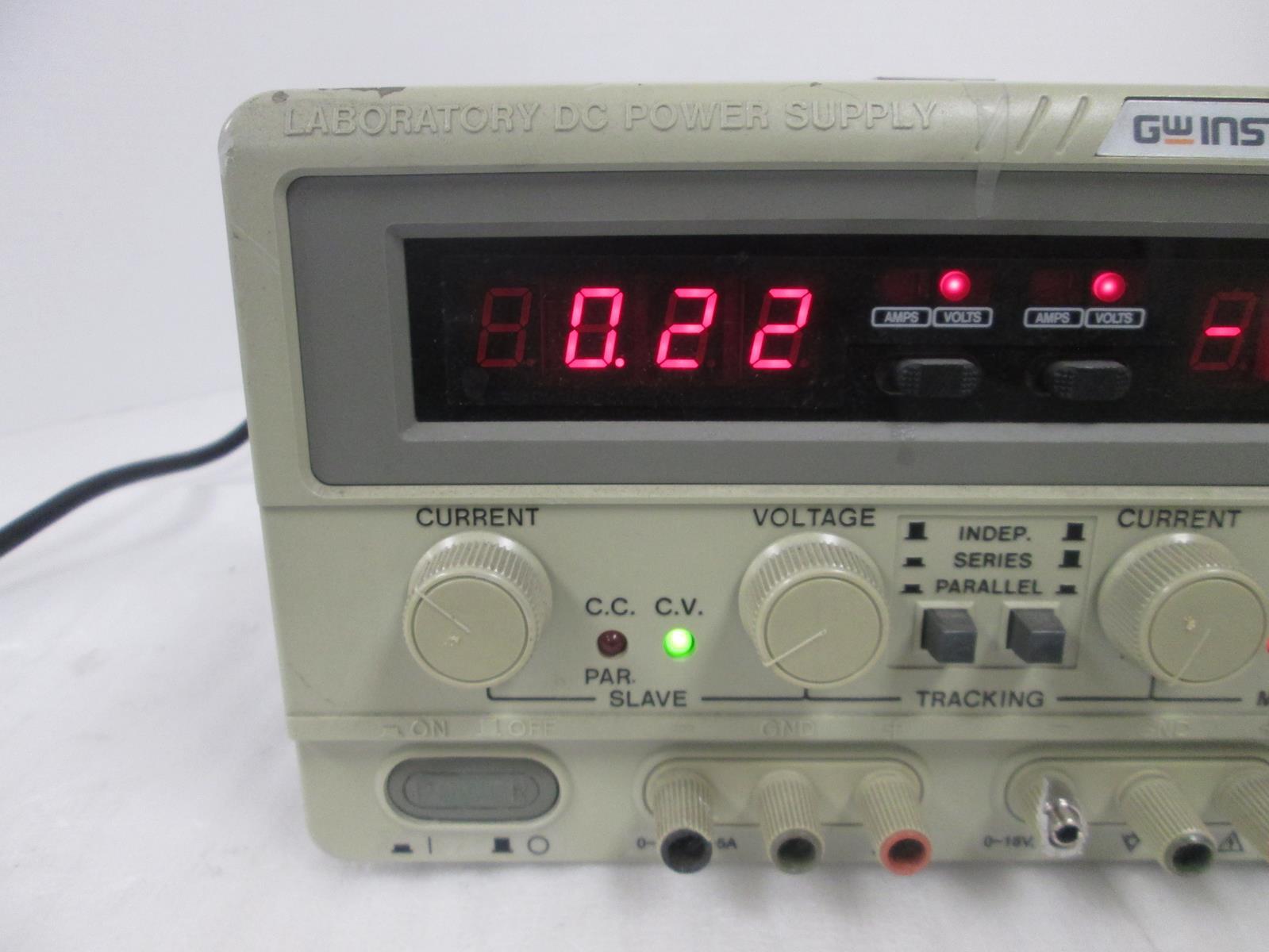 GW INSTEK GPC-18500 LABORATORY DC POWER SUPPLY DUAL TRACKING WITH 5V FIXD