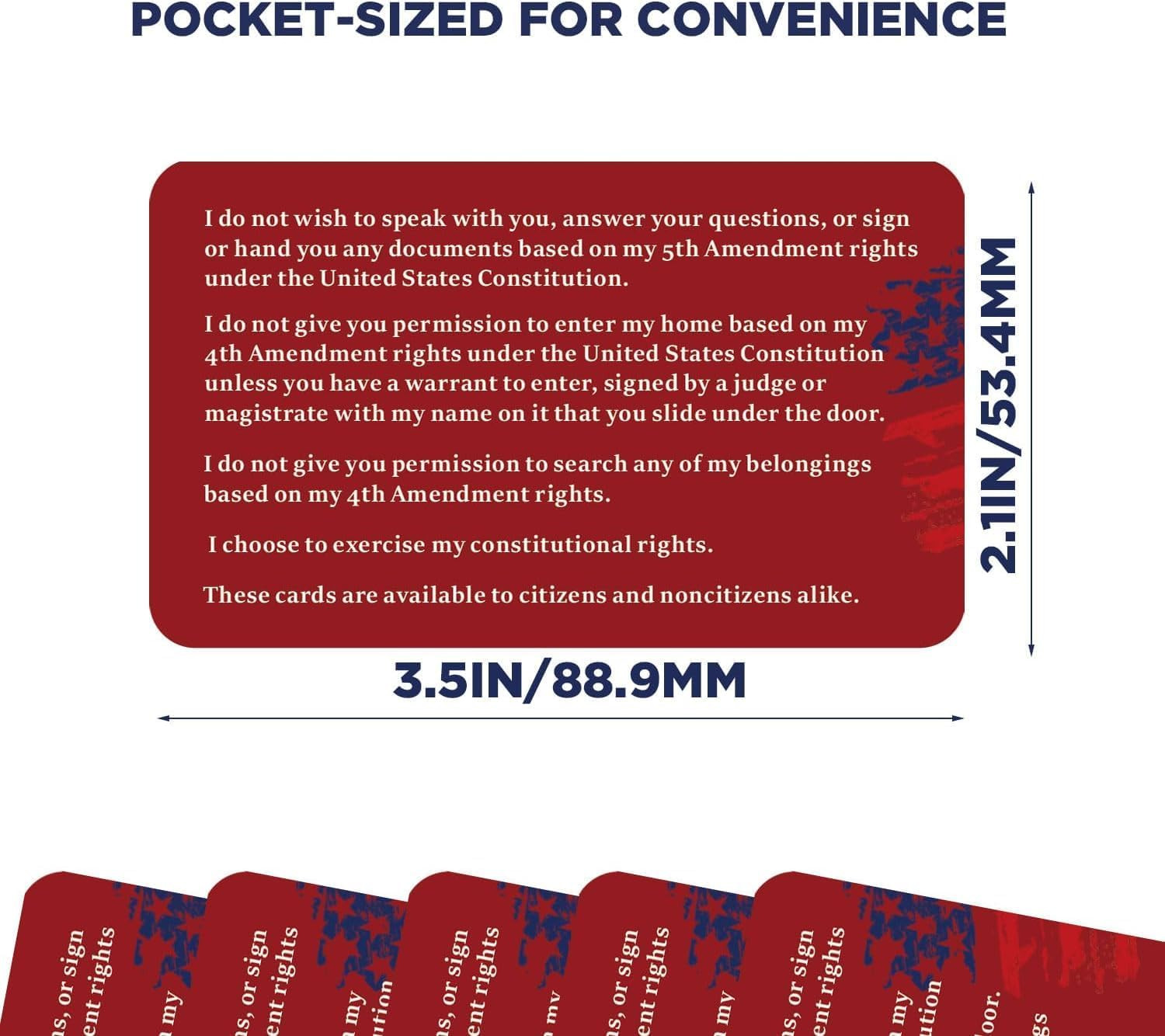 20-Pack Immigration Rights Red Cards – Bilingual Legal Reminder Cards