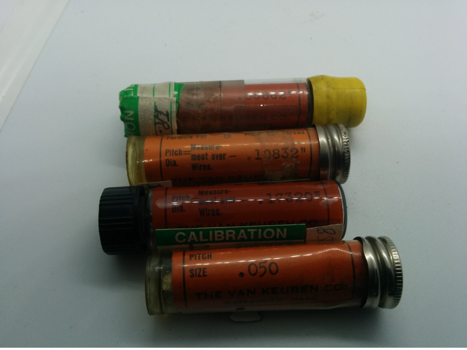 VAN KEUREN ASSORTMENT THREAD MEASURING WIRES: 3, 5, 8, 10 (LOT OF 4)