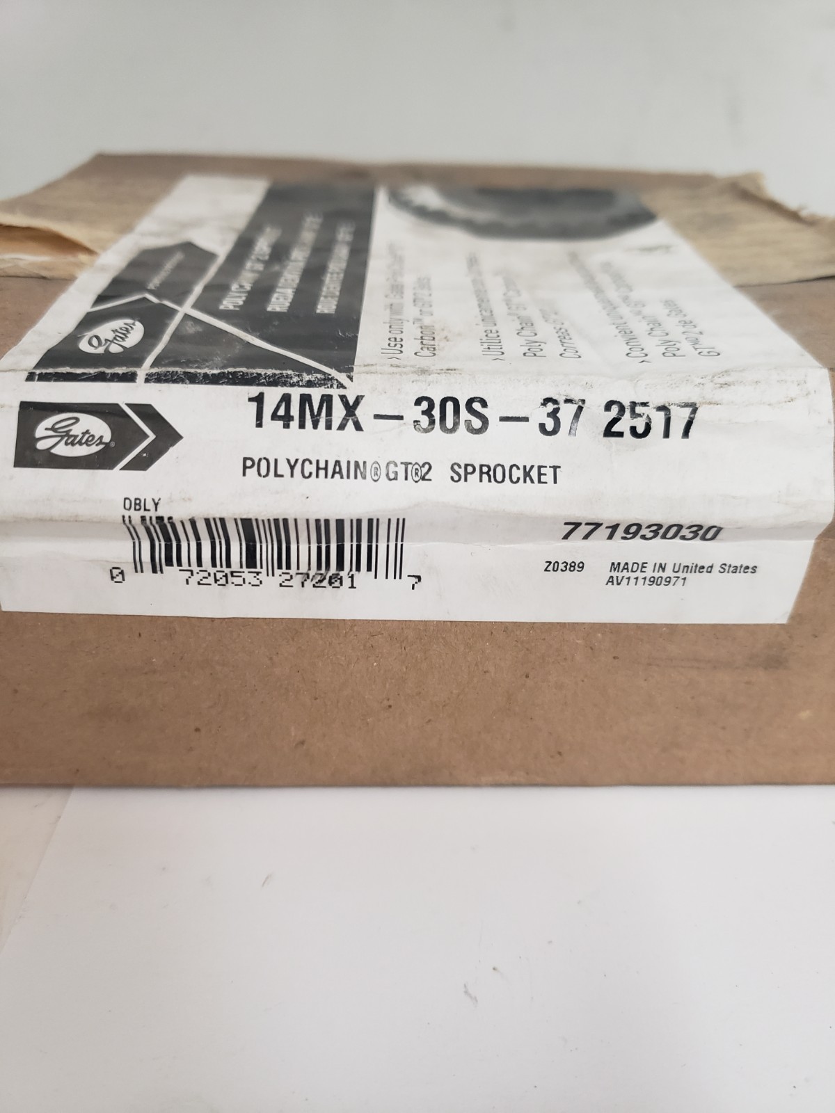 GATES 14MX-30S-37 2517 POLY CHAIN GT2 SPROCKET, NIB