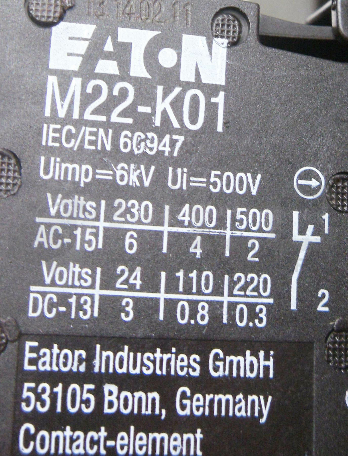 RITTAL PB02225 PUSH BUTTON BOX 2 HOLES W/M22-LED (RED) W/3 M22-K01