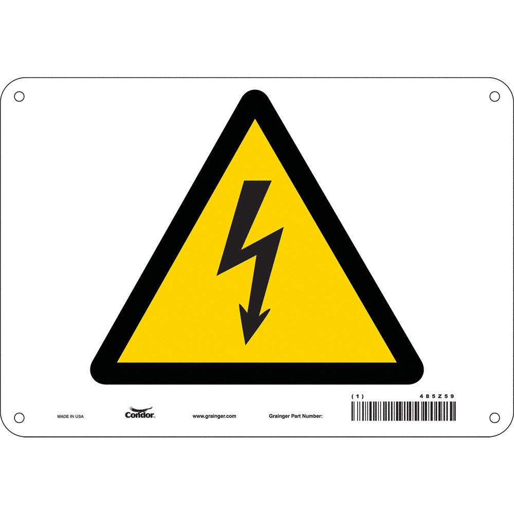 CONDOR Safety Sign,7 in x 10 in,Aluminum 485Z59