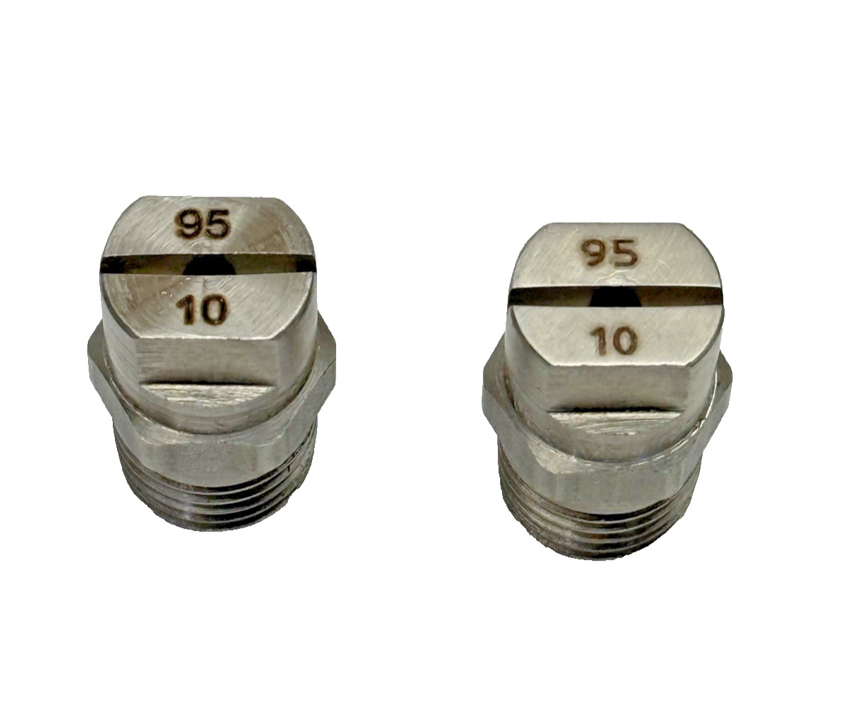 Lot Of 2, Spraying Systems H1/4U-SS9510 Stainless Steel Flat Fan VeeJet Nozzle