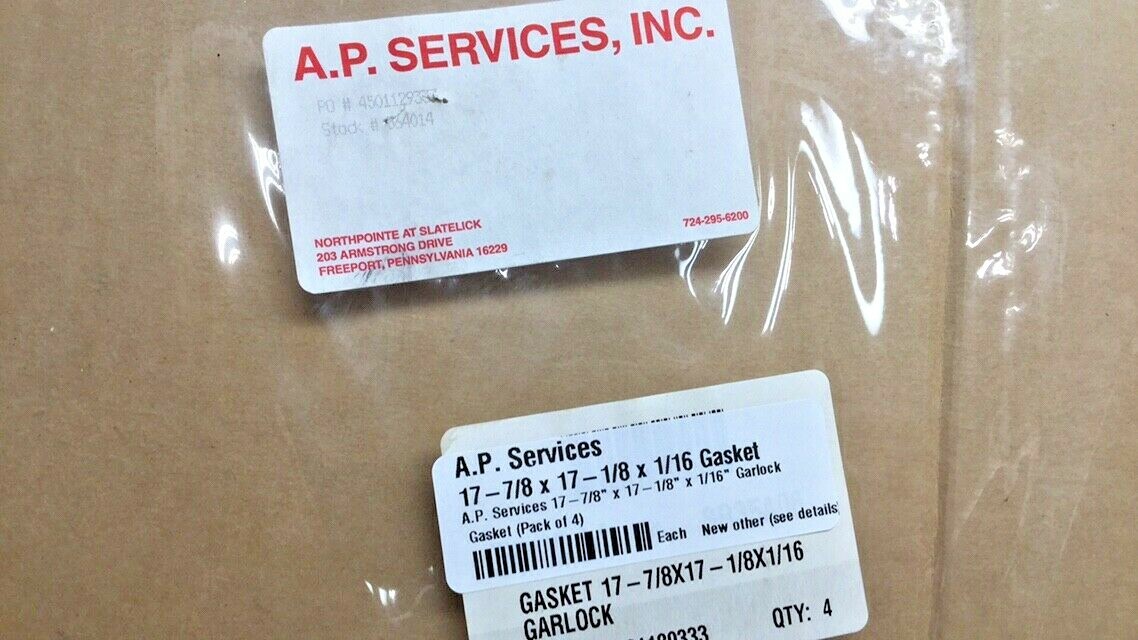 A.P. Services 17-7/8″ x 17-1/8″ x 1/16″ Gasket Garlock (Pack of 4)